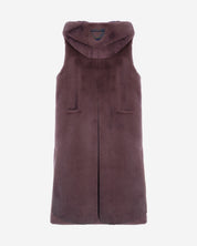 [SIGNATURE LINE] FAUX FUR LAON HOODED MAXI VEST