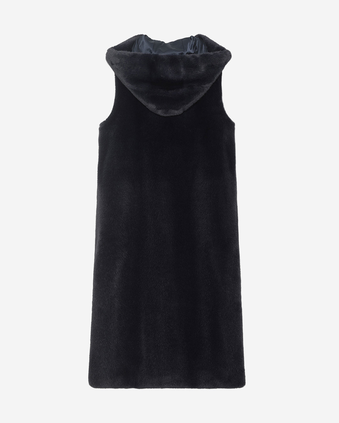 [SIGNATURE LINE] FAUX FUR LAON HOODED MAXI VEST