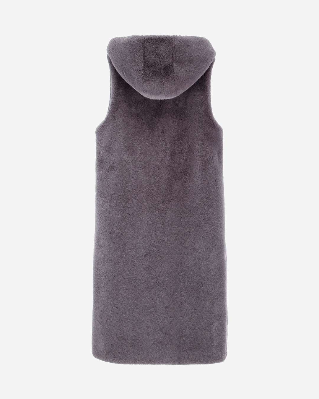 [SIGNATURE LINE] FAUX FUR LAON HOODED MAXI VEST