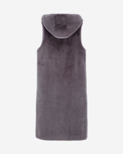 [SIGNATURE LINE] FAUX FUR LAON HOODED MAXI VEST