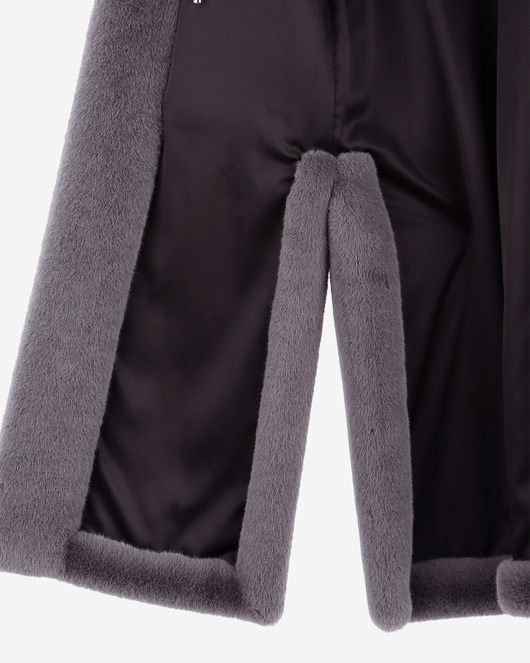 [SIGNATURE LINE] FAUX FUR LAON HOODED MAXI VEST