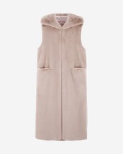 [SIGNATURE LINE] FAUX FUR LAON HOODED MAXI VEST