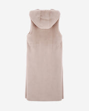 [SIGNATURE LINE] FAUX FUR LAON HOODED MAXI VEST