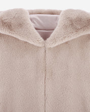 [SIGNATURE LINE] FAUX FUR LAON HOODED MAXI VEST