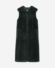 [SIGNATURE LINE] FAUX FUR LAON HOODED MAXI VEST