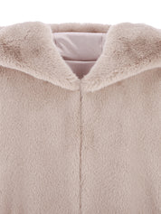 [REIKO] FAUX FUR LAON HOODED MAXI VEST