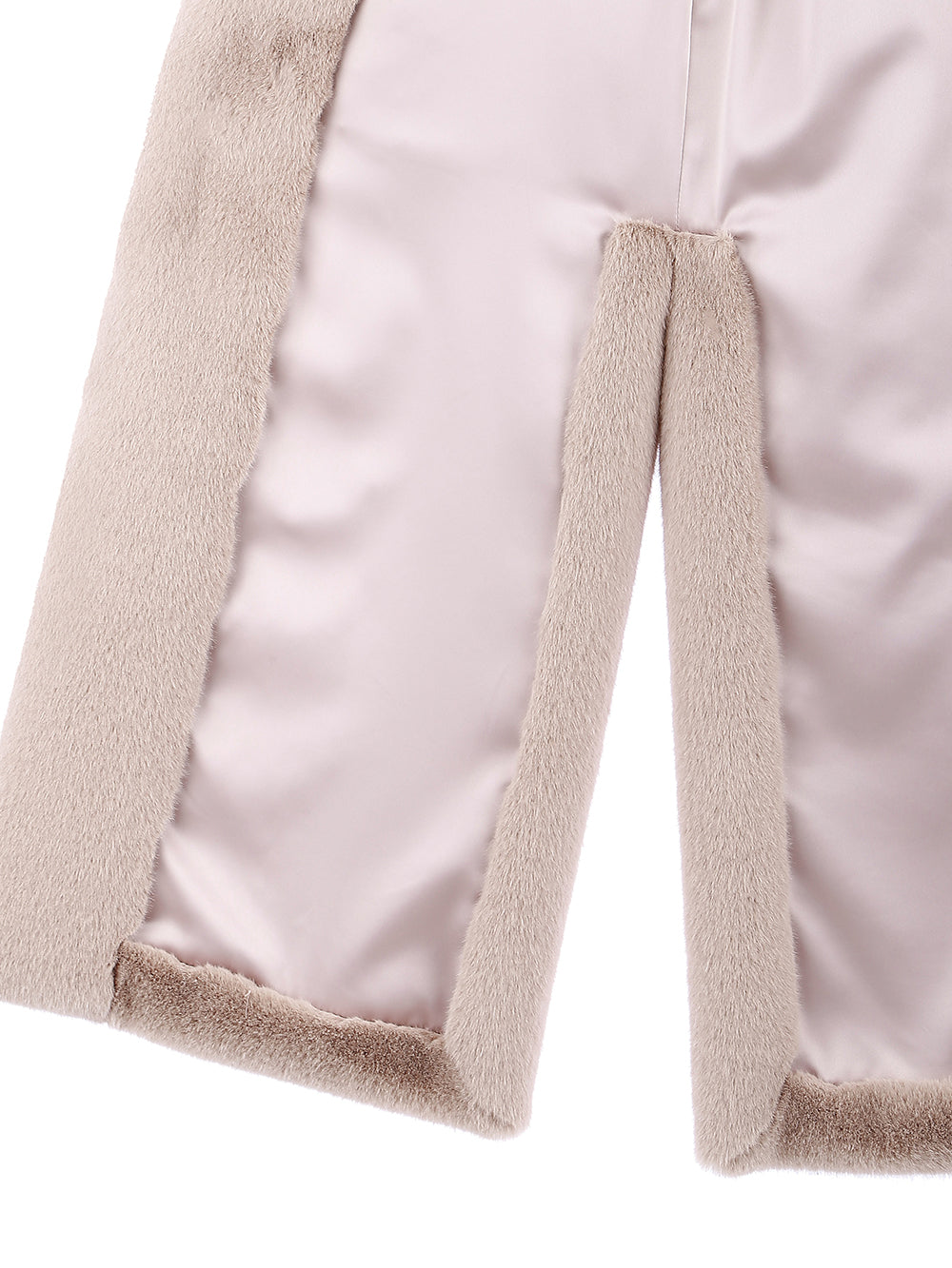 [REIKO] FAUX FUR LAON HOODED MAXI VEST