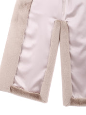 [REIKO] FAUX FUR LAON HOODED MAXI VEST