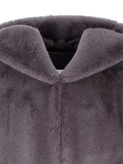 [REIKO] FAUX FUR LAON HOODED MAXI VEST