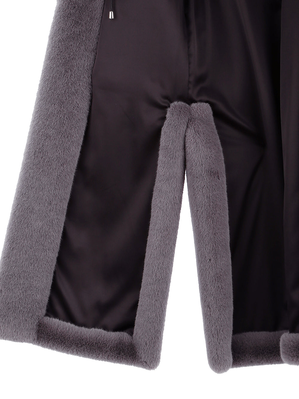 [REIKO] FAUX FUR LAON HOODED MAXI VEST