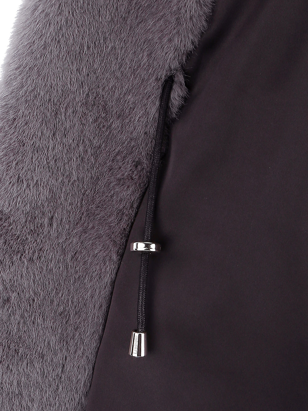 [REIKO] FAUX FUR LAON HOODED MAXI VEST