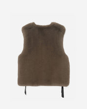 [SIGNATURE LINE] FAUX FUR TIED KITTEN RIBBON VEST