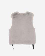 [SIGNATURE LINE] FAUX FUR TIED KITTEN RIBBON VEST