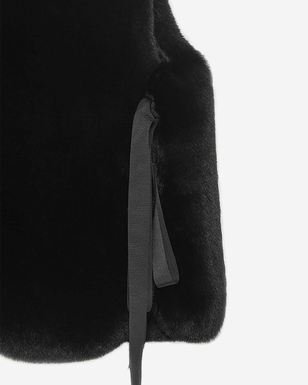[SIGNATURE LINE] FAUX FUR TIED KITTEN RIBBON VEST