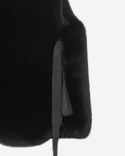 [SIGNATURE LINE] FAUX FUR TIED KITTEN RIBBON VEST