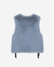 [SIGNATURE LINE] FAUX FUR TIED KITTEN RIBBON VEST
