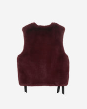 [SIGNATURE LINE] FAUX FUR TIED KITTEN RIBBON VEST