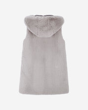 FAUX FUR CUPID HOODED VEST