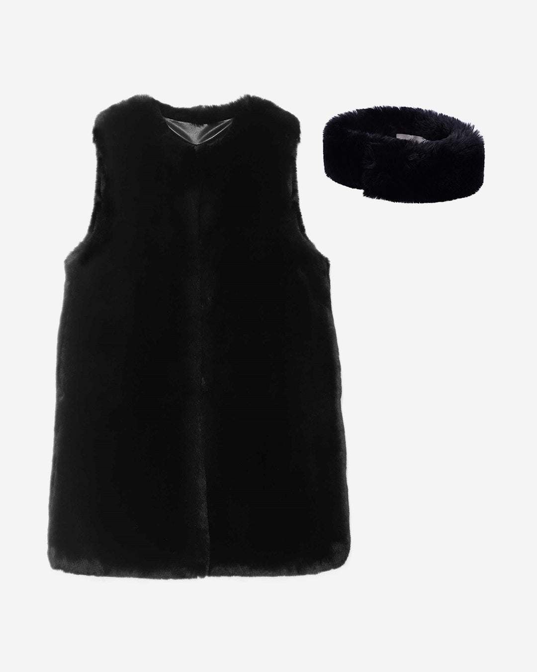 FAUX FUR KUN LONG VEST