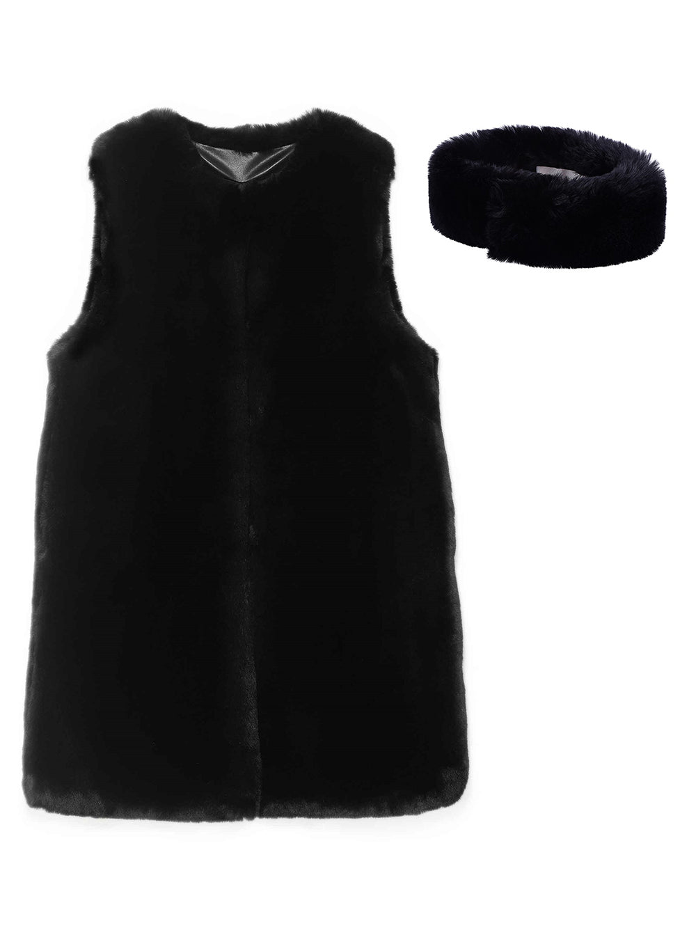 FAUX FUR KUN LONG VEST