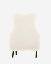 [SIGNATURE LINE] FAUX FUR TIED KITTEN RIBBON VEST